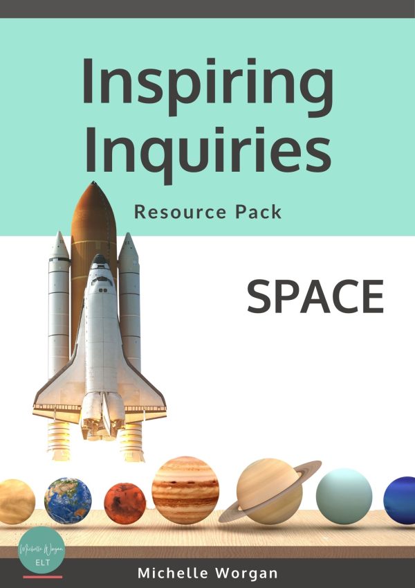 Cover of the Inspiring Inquiries Pack: Space with images of the planets and a rocket.