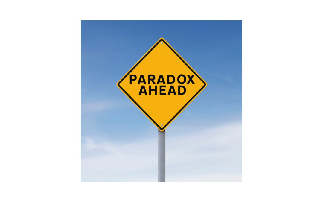 a road sign that says paradox ahead